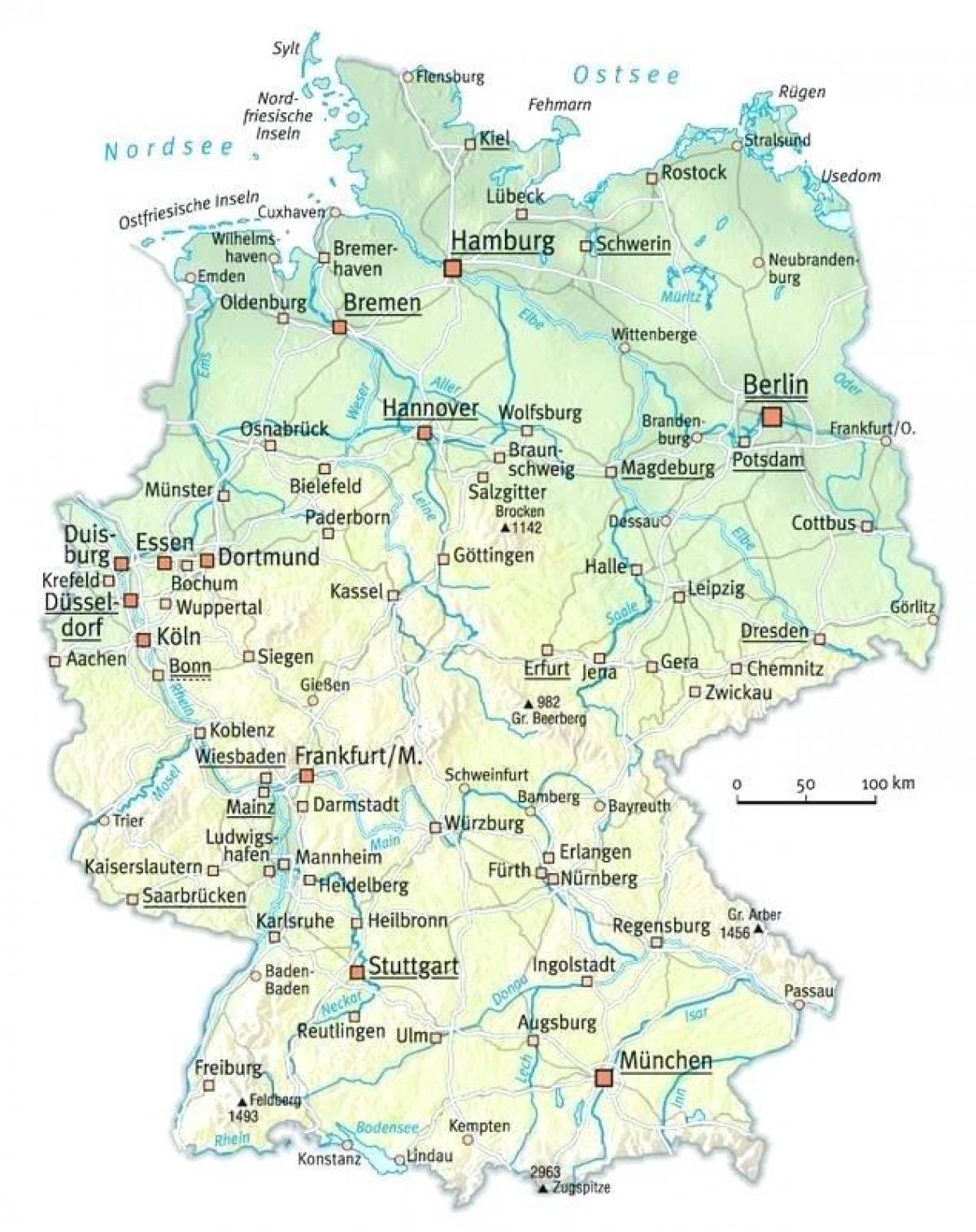 ドイツの河川地図