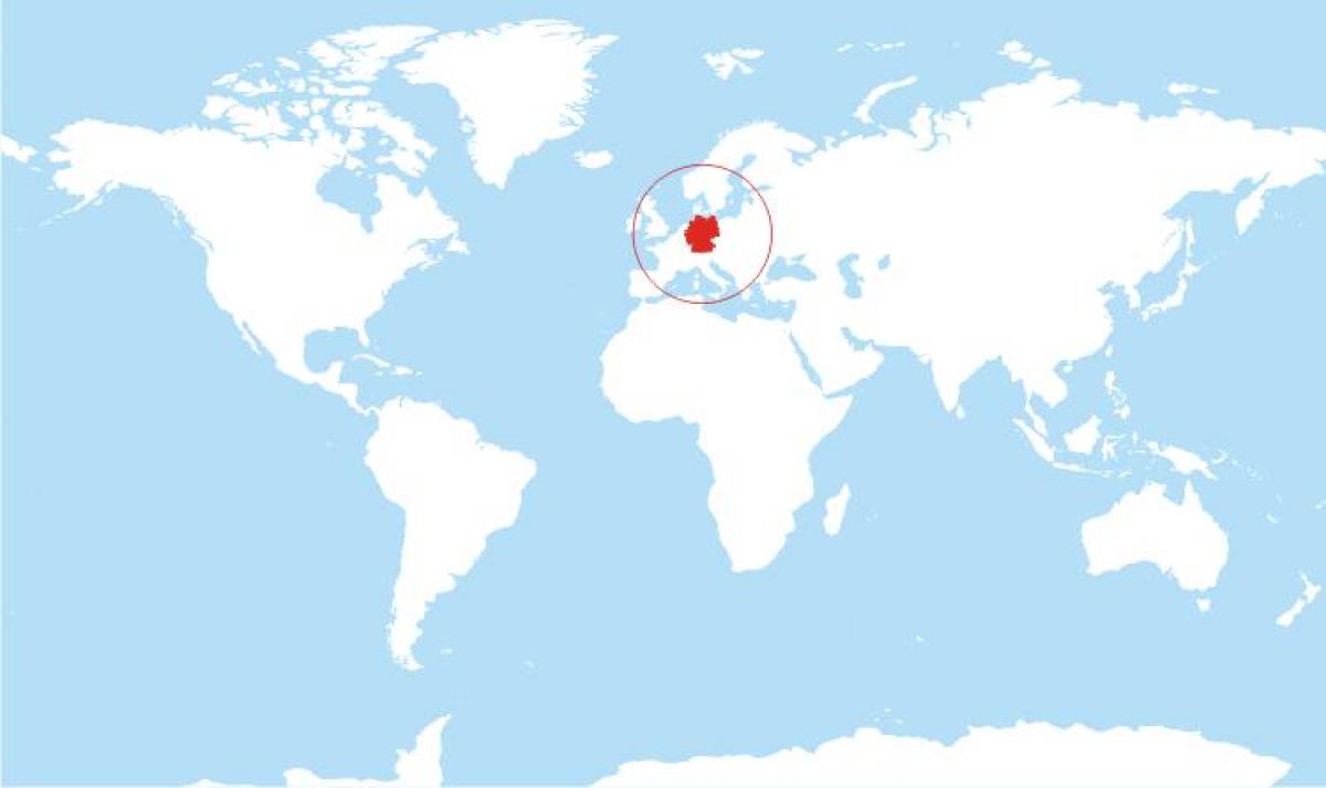世界地図上のドイツの位置