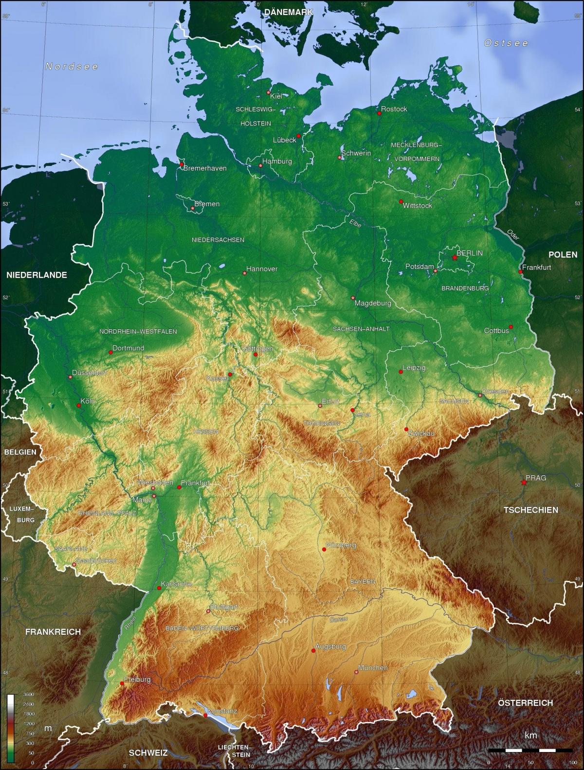 ドイツの地形図