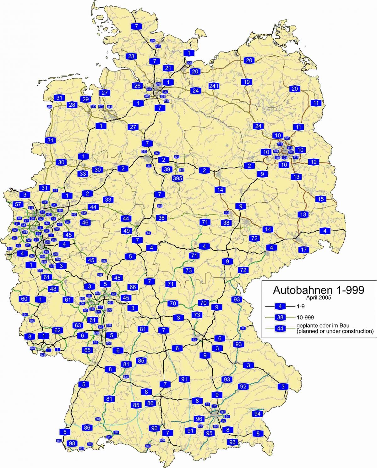 ドイツの高速道路地図