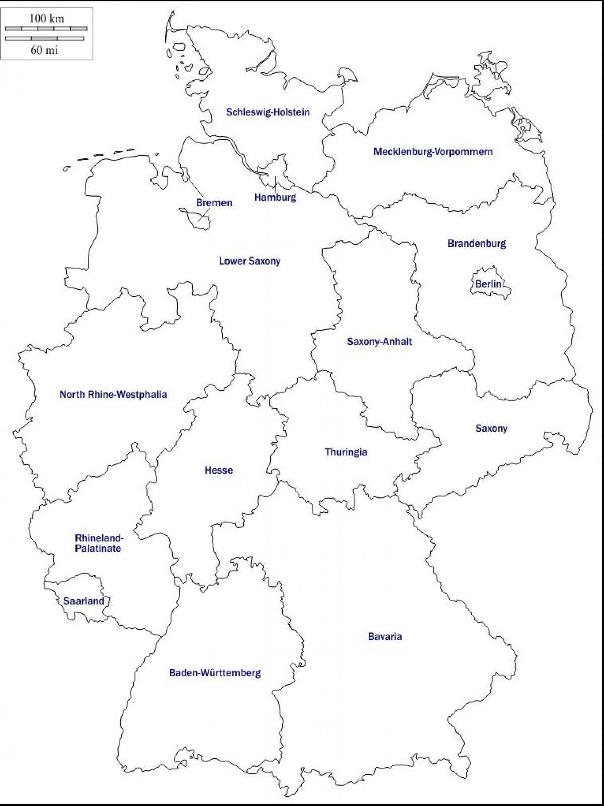 ドイツの等高線地図