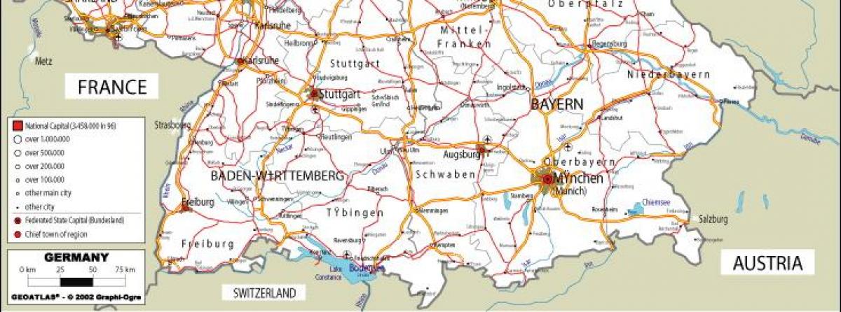 南ドイツ地図